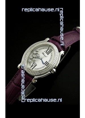 Chopard Happy Sport Swiss Replica Watch in Purple Strap