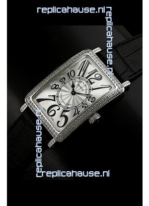 Franck Muller Long Island Japanese Replica Watch in Silver White Dial