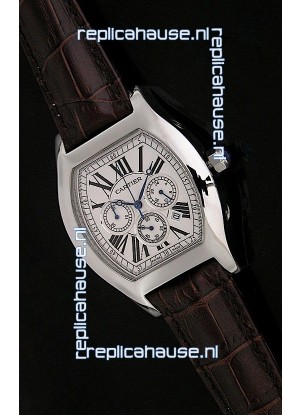 Cartier Tortue Japanese Replica Watch in Brown Strap
