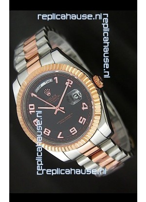 Rolex Oyster Perpetual Day Date II Swiss Replica Watch in Black Dial