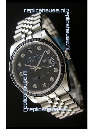 Rolex Datejust Swiss Replica Automatic Watch in Black Dial
