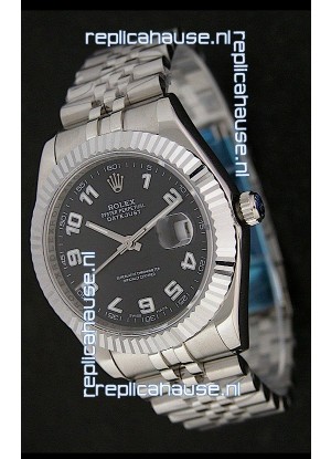 Rolex DateJust Swiss Replica Watch in White Arabic Hour Markers