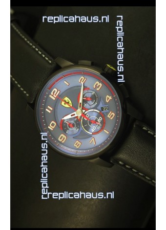 Scuderia Ferrari Heritage Chronograph Watch in Blue Dial Black Steel Case
