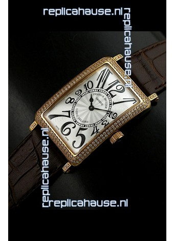 Franck Muller Long Island Japanese Replica Watch in White Dial