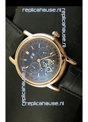 Patek Philippe Complications Tourbillon Japanese Replica Watch in Pink Gold