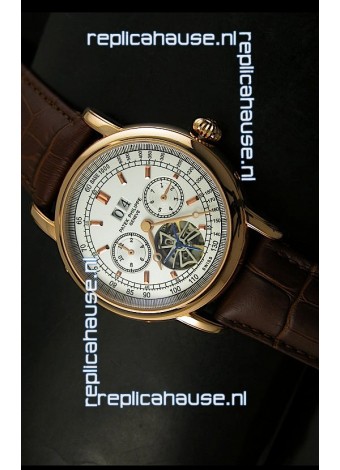 Patek Philippe Complications Tourbillon Japanese Replica Watch in Pink Gold
