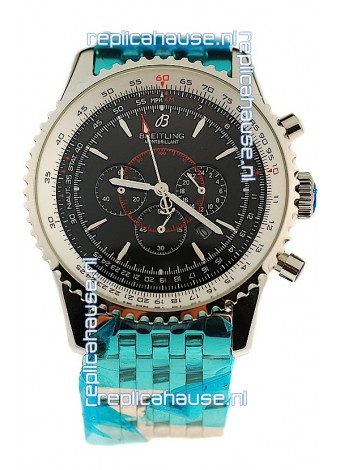 Breitling Montbrillant Japanese Replica Watch in Black Dial