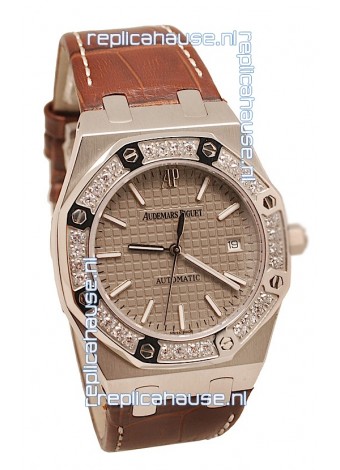 Audemars Piguet Royal Oak Steel Swiss Watch in Grey Dial