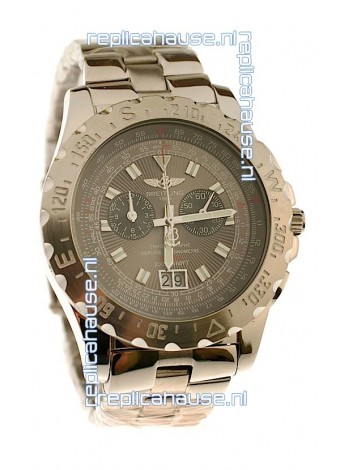 Breitling Chronograph Chronometre Japanese Watch in Grey Dial