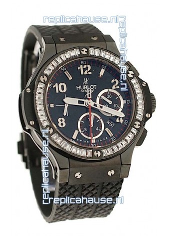 Hublot Big Bang All Black Swiss Watch with Diamonds Bezel