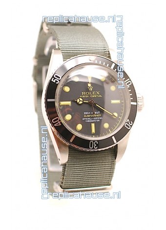 Rolex Submariner Swiss Watch Grey Nylon Strap Watch