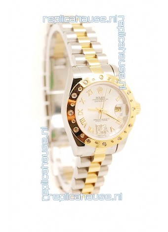 Rolex DateJust - Two Tone Lady Swiss Replica Gold Watch