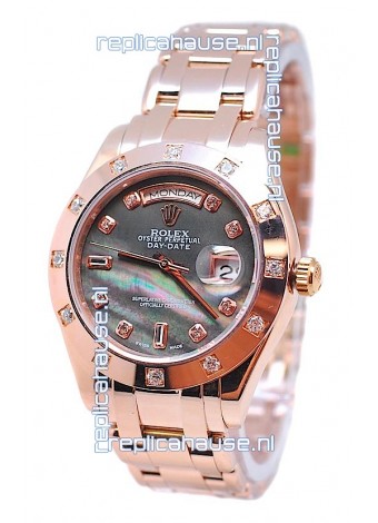 Rolex Day Date Black Mother of Pearl Swiss Replica Watch