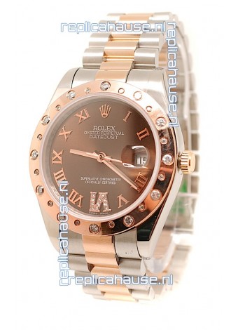 Rolex DateJust Mid-Sized Japanese Replica Rose Gold Watch