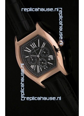 Cartier Tortue Japanese Replica Watch in Black Dial