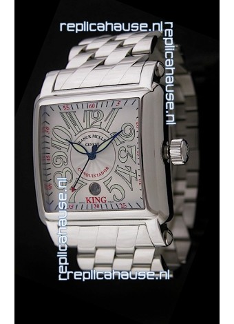 Franck Muller Consquistador Swiss Replica Watch in Silver White Dial