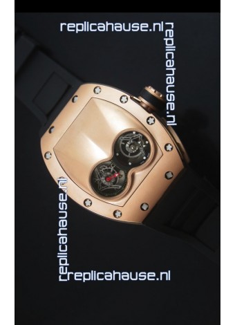 Richard Mille RM053 Tourbillon Pablo Mac Donough Pink Gold Case Black Strap Swiss Watch