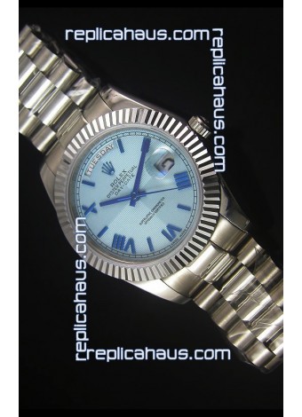 Rolex Day Date Light Blue Dial Replica Watch 40MM - 3255 Swiss Movement