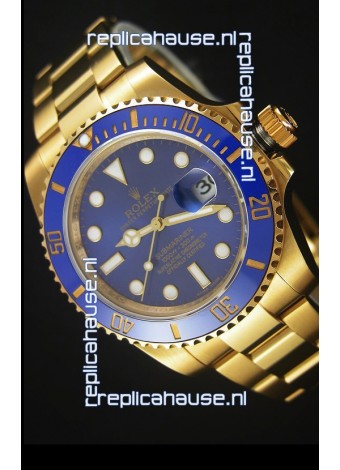 Rolex Submariner 16618 Gold Ceramic Bezel Replica 1:1 Watch with Swiss 3135 Movement