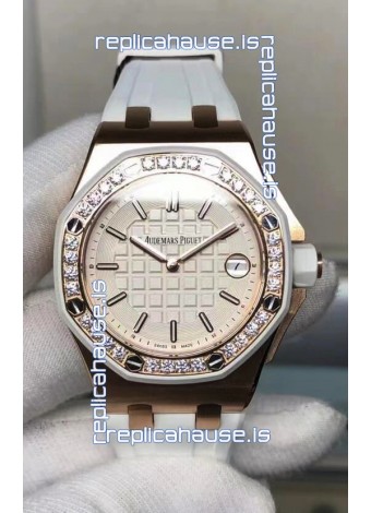 Audemars Piguet Royal Oak Offshore 37MM Swiss Quartz 1:1 Mirror Replica Watch in Rose Gold Casing