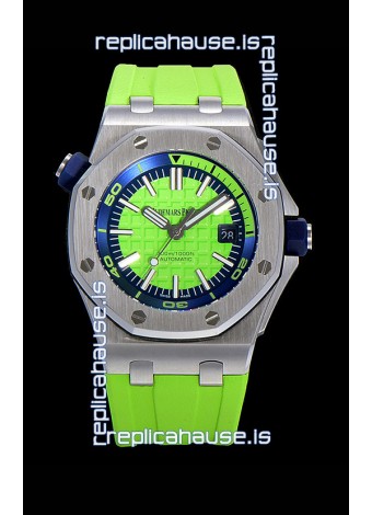 Audemars Piguet Royal Oak Diver Swiss Replica Lime Green Dial 1:1 Quality 3120 Movement 904L Steel 