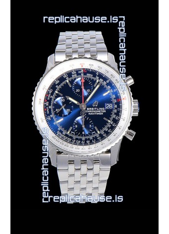 Breitling Navitimer 1 Chronograph 41MM Swiss Watch Blue Dial in 904L Steel - Steel Strap