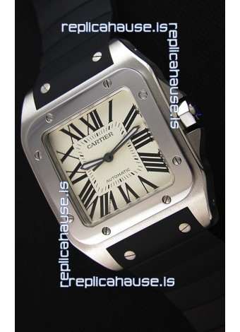 Cartier Santos De Cartier 1:1 Mirror Replica Watch 39MM Rubber Strap