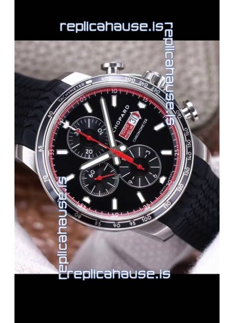Chopard Classic Racing Chronograph 1:1 Mirror Replica Watch in Steel Casing - Black Dial 