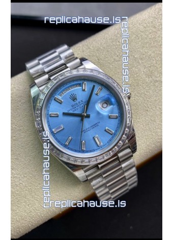 Rolex Day Date Presidential M228396TBR-0002 904L 40MM - Ice Blue Dial 1:1 Mirror Quality Watch