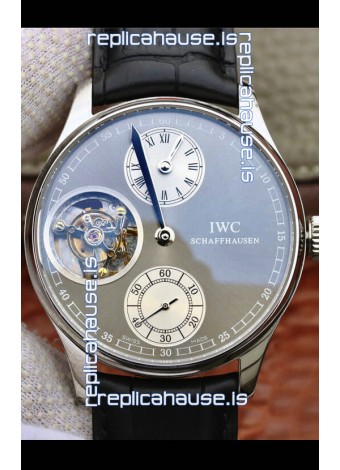 IWC Portuguese Genuine Swiss Tourbillon Movement Watch in Grey Dial