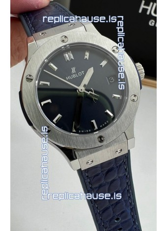 Hublot Classic Fusion Stainless Steel 33MM Blue Dial Swiss Quartz Movement Watch 1:1 Mirror Quality