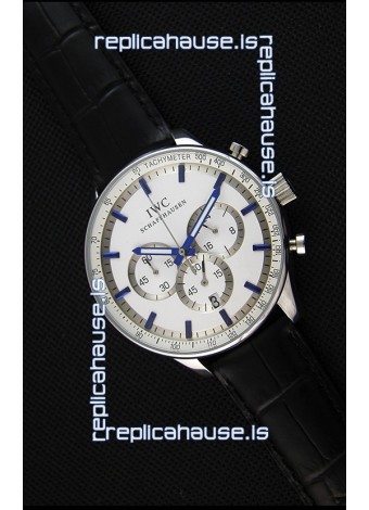 IWC Schaffhausen Japanese Replica Watch Quartz Movement in White Dial 