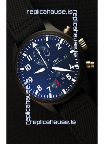 IWC Pilot's Top Gun Chronograph IW389001 1:1 Ceramic Case Ultimate Mirror Replica Watch 