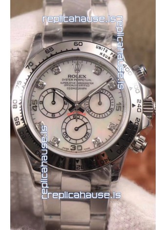 Rolex Cosmograph Daytona 116509 Pearl Dial Cal.4130 Movement - 904L Steel Watch
