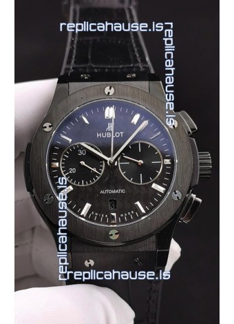 Hublot Classic Fusion Chronograph Ceramic Casing/Bezel Carbon Dial 1:1 Mirror Replica Watch 