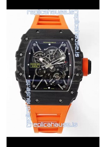 Richard Mille RM35-01 Rafael Nadal Carbon Fiber Casing with Genuine Tourbillon Super Clone Watch 