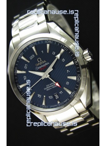 Omega Seamaster Aqua Terra GMT 150M 43MM 1:1 Mirror Replica Watch Blue Dial