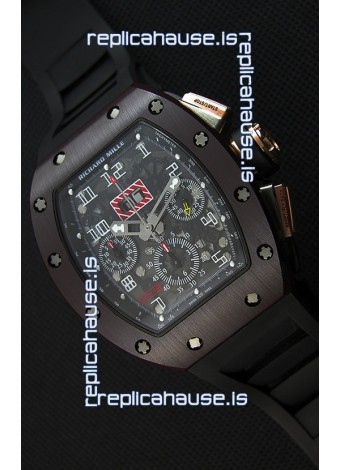 Richard Mille RM011-FM Felipe Massa One Piece Ceramic Case Watch in Black Strap