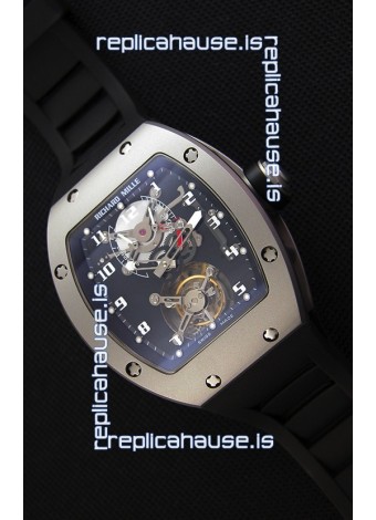 Richard Mille RM001 Evolution Tourbillon Swiss Replica Watch with Bead Blasted Satin Matte Case