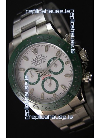 Rolex Cosmograph Daytona White Dial Green Ceramic Original Cal.4130 Movement - Ultimate 904L Steel Watch