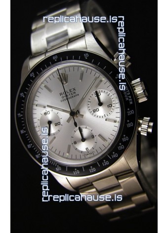 Rolex Daytona Vintage Steel Dial Swiss Replica Watch - 904L Steel Watch 