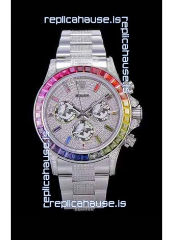 Rolex Daytona ICED OUT 904L Steel Casing Watch Original Cal.4130 Movement - 1:1 Mirror Replica