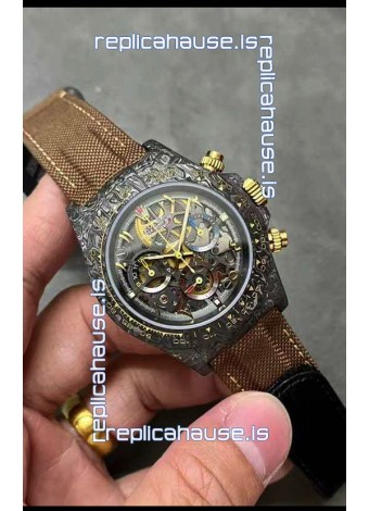Rolex Cosmograph Daytona "La Montoya" Skeleton Edition Carbon Fiber Watch - Cal.4130 Movement 