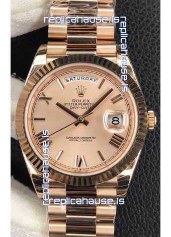 Rolex Day Date Presidential 904L Steel Rose Gold 40MM - Rose Gold Dial 1:1 Mirror Quality Watch