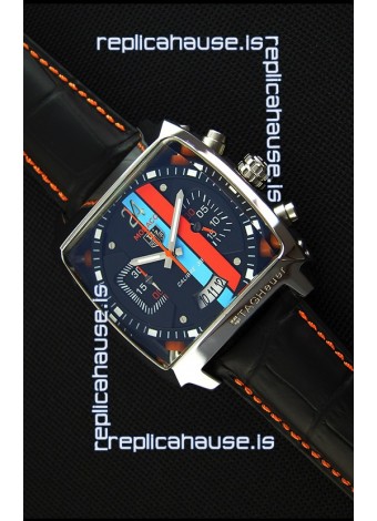 Tag Heuer Monaco 24 Quartz Replica Watch in Red/Blue Stripes Dial