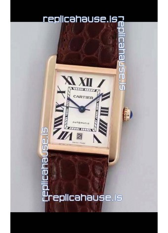 Cartier Tank Solo Swiss Automatic Watch in Rose Gold Plating 31MM Wide 