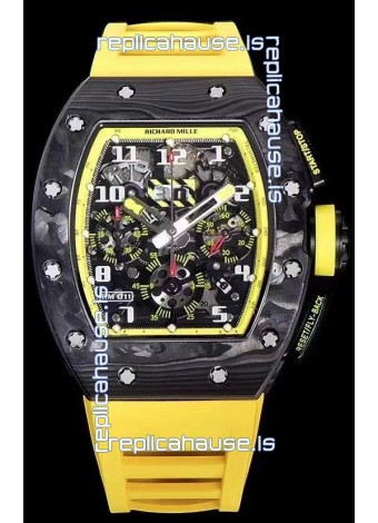 Richard Mille RM011 Felipe Massa 1:1 Mirror Quality One Piece Black Forged Carbon Case Watch