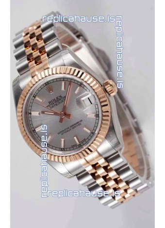 Rolex Datejust 31MM Cal.3135 Movement Swiss Replica Grey Dial Jubilee Strap - Ultimate 904L Steel Watch