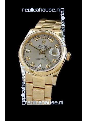 Rolex Day Date Japanese Full Gold Diamond Replica Watch