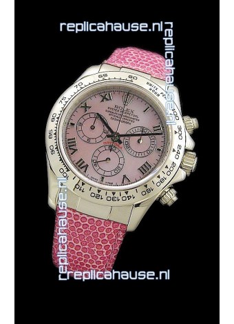 Rolex Daytona Cosmograph Swiss Replica Steel Watch in Pink Pearl Dial